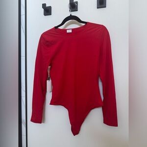 Babaton Skintight Crew thong bodysuit in Flashing Red